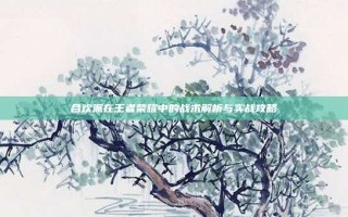 合欢派在王者荣耀中的战术解析与实战攻略