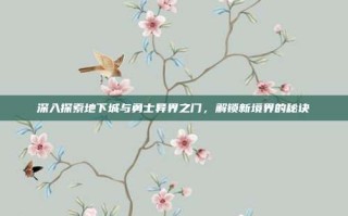 深入探索地下城与勇士异界之门，解锁新境界的秘诀