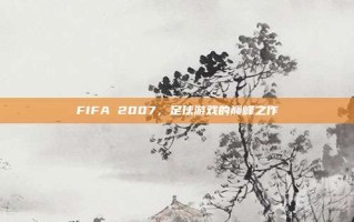 FIFA 2007，足球游戏的巅峰之作