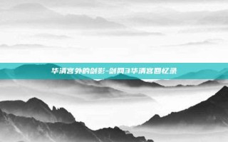 华清宫外的剑影-剑网3华清宫回忆录