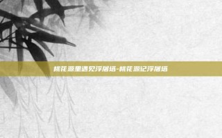 桃花源里遇见浮屠塔-桃花源记浮屠塔