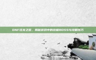 DNF狂龙之怒，揭秘游戏中的终极BOSS与攻略技巧