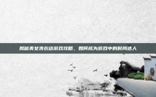 揭秘美女洗衣店游戏攻略，如何成为游戏中的时尚达人