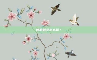 韩服剑灵怎么玩？