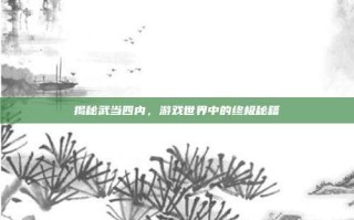 揭秘武当四内，游戏世界中的终极秘籍