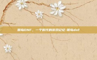 猴岛DNF，一个时代的游戏记忆-猴岛dnf