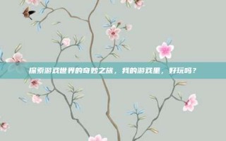 探索游戏世界的奇妙之旅，我的游戏里，好玩吗？