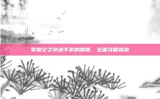 掌握空之轨迹手游的精髓，全面攻略指南