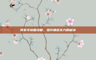将军令修复攻略，提升角色实力的秘诀