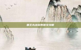 霸王丸出招表图文攻略