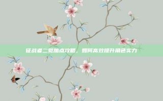 征战者二觉加点攻略，如何高效提升角色实力