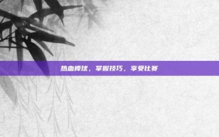 热血棒球，掌握技巧，享受比赛