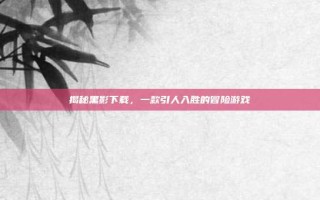 揭秘黑影下载，一款引人入胜的冒险游戏