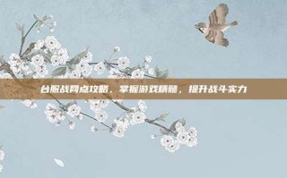 台服战网点攻略，掌握游戏精髓，提升战斗实力