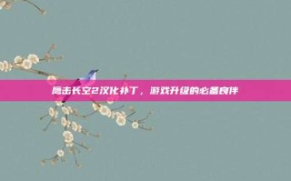 鹰击长空2汉化补丁，游戏升级的必备良伴