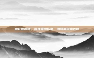 姚壮宪微博，游戏界的新星，引领潮流的先锋