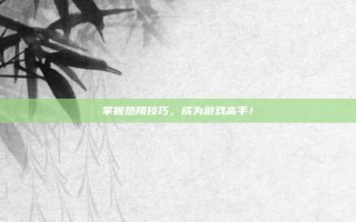 掌握热翔技巧，成为游戏高手！