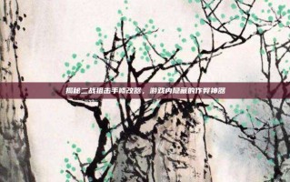 揭秘二战狙击手修改器，游戏内隐藏的作弊神器