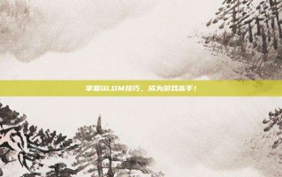 掌握QLDM技巧，成为游戏高手！