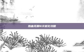 热血无赖N卡优化攻略