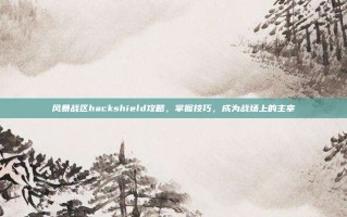 风暴战区hackshield攻略，掌握技巧，成为战场上的主宰