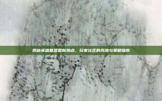 揭秘英雄联盟最新热点，玩家社区的风波与策略指南