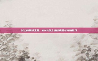 剑士的巅峰之路，DNF剑士进阶攻略与突破技巧