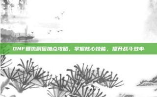 DNF复仇刷图加点攻略，掌握核心技能，提升战斗效率