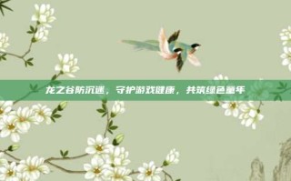 龙之谷防沉迷，守护游戏健康，共筑绿色童年