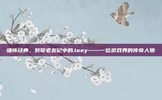 缅怀经典，致敬老友记中的Joey——一位游戏界的传奇人物