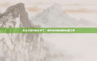 无主之地2优化补丁，提升游戏体验的必备工具