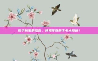 新手玩家的福音，神鬼传奇新手卡大放送！