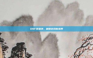 DNF签语饼，解锁游戏新境界