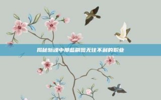 揭秘斩魂中那些刷图无往不利的职业