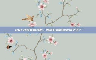 DNF光抗装备攻略，如何打造你的光抗之王？