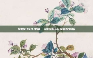 掌握2KOL手柄，游戏技巧与攻略全解析