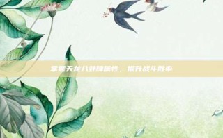 掌握天龙八卦牌属性，提升战斗胜率
