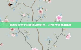 掌握死灵术士装备选择的艺术，DNF中的装备指南