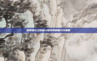 探索信长之野望13新武将的魅力与策略