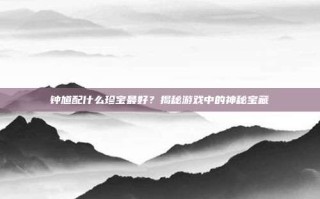 钟馗配什么珍宝最好？揭秘游戏中的神秘宝藏