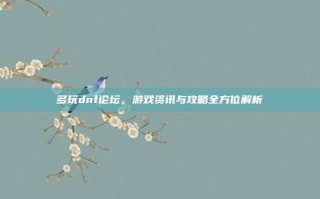 多玩dnf论坛，游戏资讯与攻略全方位解析
