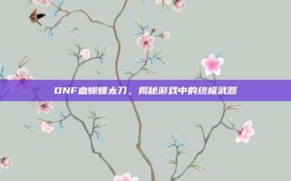 DNF血蝴蝶太刀，揭秘游戏中的终极武器