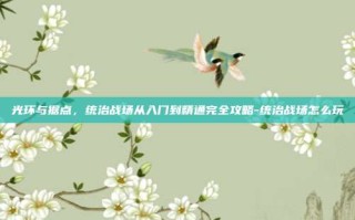 光环与据点，统治战场从入门到精通完全攻略-统治战场怎么玩