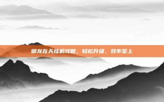 御龙在天挂机攻略，轻松升级，效率至上