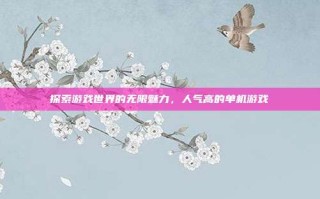 探索游戏世界的无限魅力，人气高的单机游戏