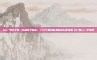 DNF弹药专家二觉加点全解析，2025最新版本技能分配指南-dnf弹药二觉加点