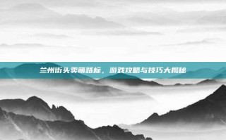 兰州街头卖萌路标，游戏攻略与技巧大揭秘