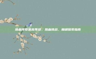 热血传奇最高等级，热血挑战，巅峰探索指南