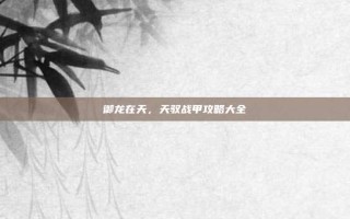 御龙在天，天驭战甲攻略大全