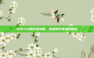 DNF53级升级攻略，快速提升等级的秘诀